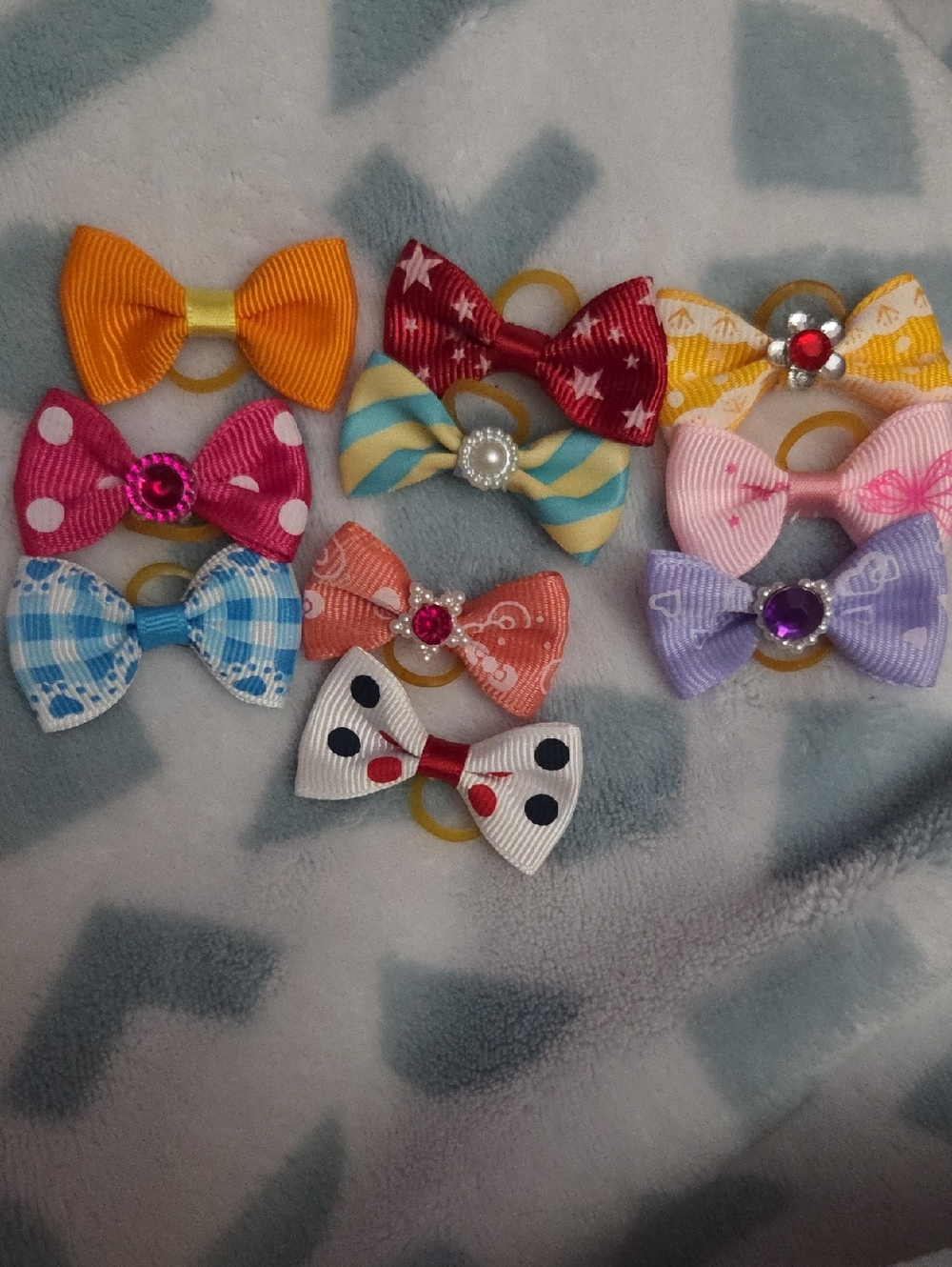 Bows Assorted 10 Colorful Bow Hair Ties - Multi Color Pack #2